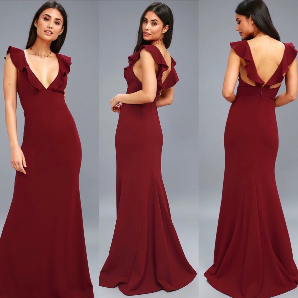 Lulu’s NWT Perfect Opportunity Burgundy Maxi sz M